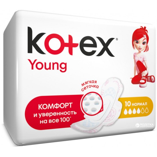 Kotex прокл. Янг Нормал+крильця10*16 *