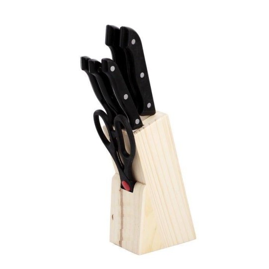 Ножи на деревянной подставке (набор 7 шт) (3117)
