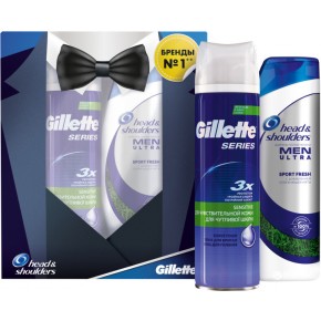 ПН Gillette Series пена для чувствительной кожи 250мл + Head&Shoulders Sports Fresh 200мл