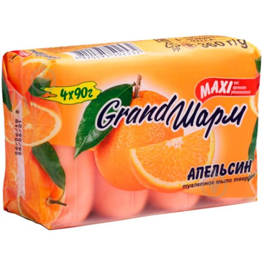 Grand Шарм мило туалетне тверде , марка К, "Апельсин" 4*90г (екопак)