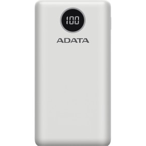 Универсальная мобильная батарея ADATA P20000QCD 20000mAh, PD 18W, USB-C, 2xUSB QC 3.0, white